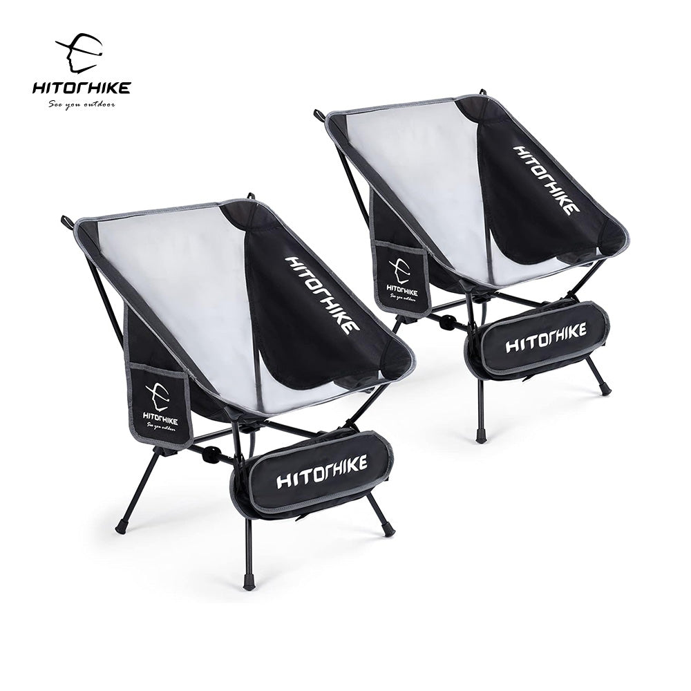 HITORHIKE Camping Chair Backpack Camping Folding Chair Breathable Mesh Structure Aluminum Frame with 2 Side Pockets Camping Chair Compact Ultralight Carrying Bag