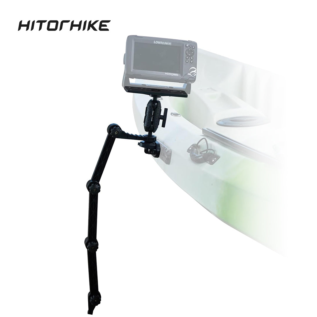 HITORHIKE Universal Fish Finder Side Track Mount Base Pro Set for Kayak(with Arms)
