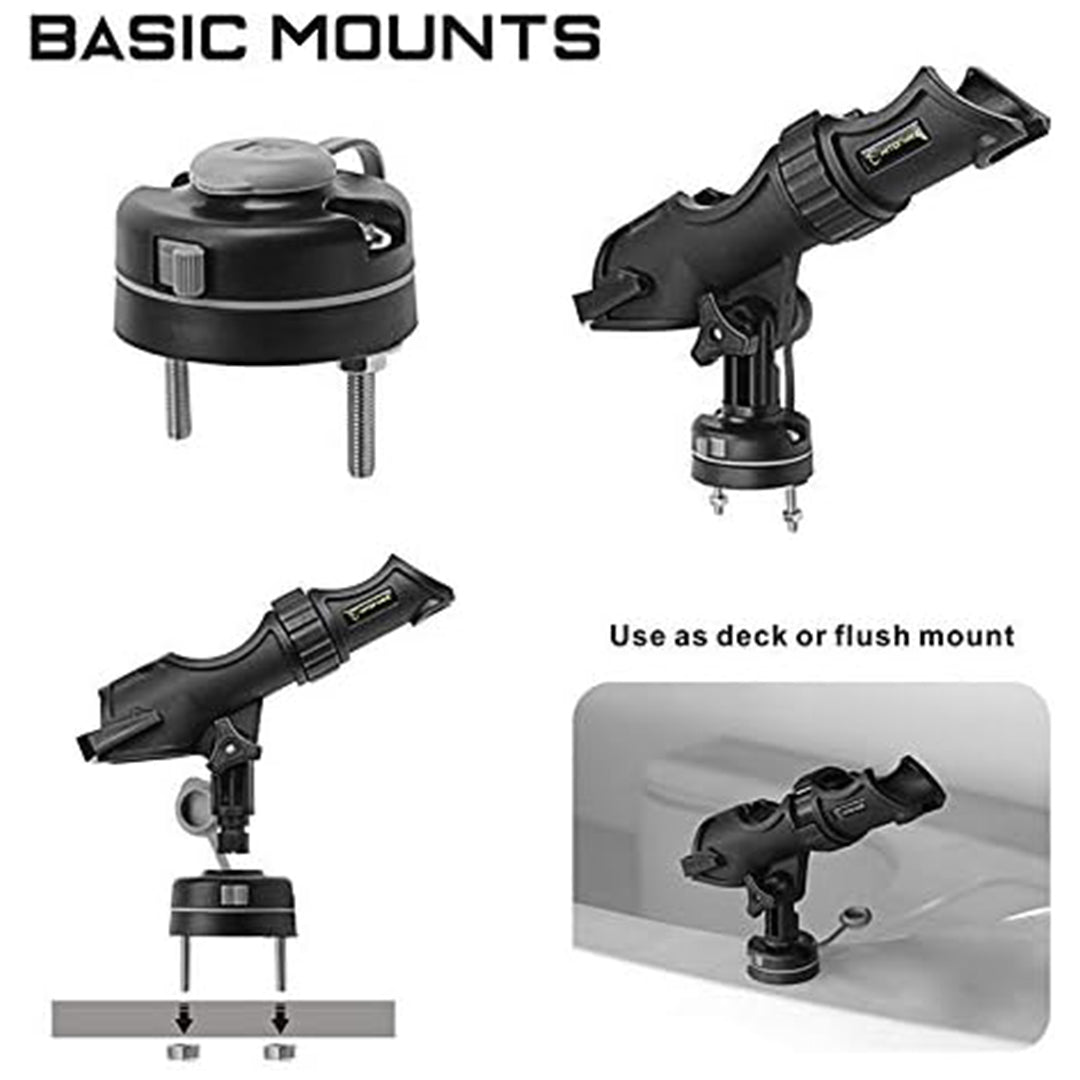 HITORHIKE Fishing Rod Holder Universal Fit Kit Allows for 360-degree Adjustment Kayak Fishing Boat Powerlock Rod Holder