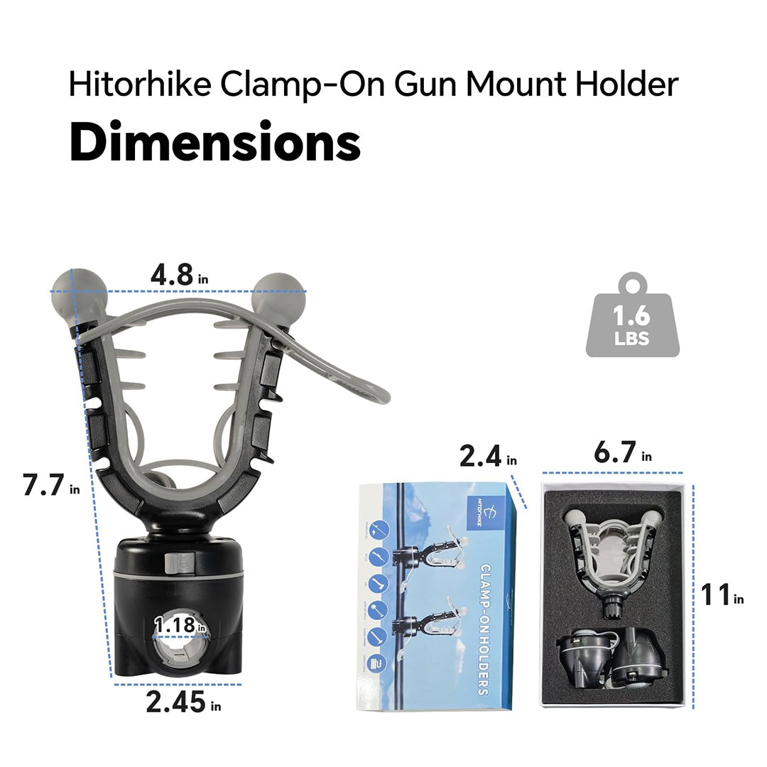 HITORHIKE Clamp-On Gun Mount Holder 2 PCS
