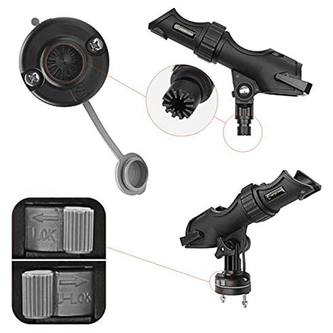 HITORHIKE Fishing Rod Holder Universal Fit Kit Allows for 360-degree Adjustment Kayak Fishing Boat Powerlock Rod Holder