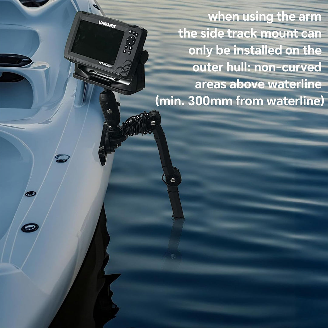 HITORHIKE Universal Fish Finder Side Track Mount Base Pro Max Set for Kayak(with Arms and Track)