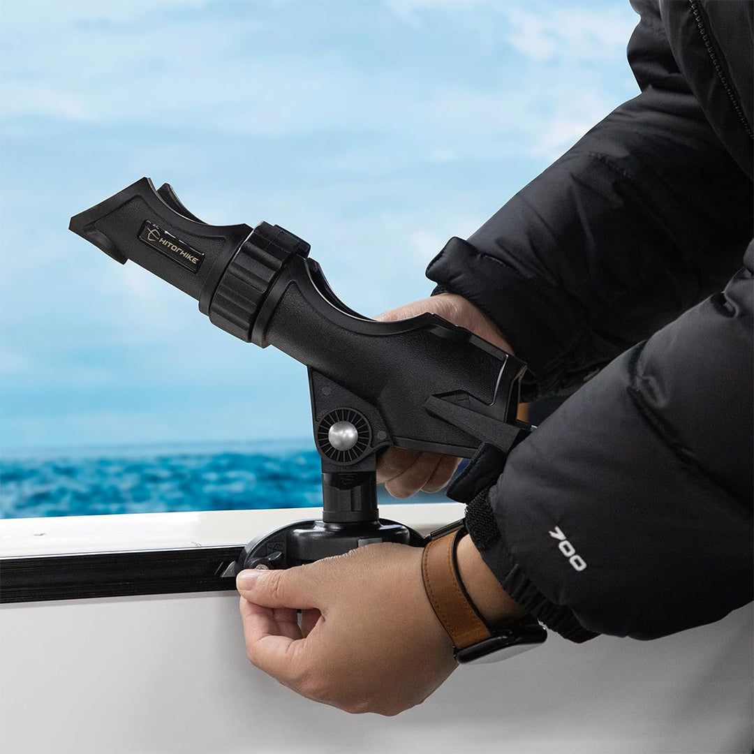 HITORHIKE Fishing Rod Holder Universal Fit Kit Allows for 360-degree Adjustment Kayak Fishing Boat Powerlock Rod Holder