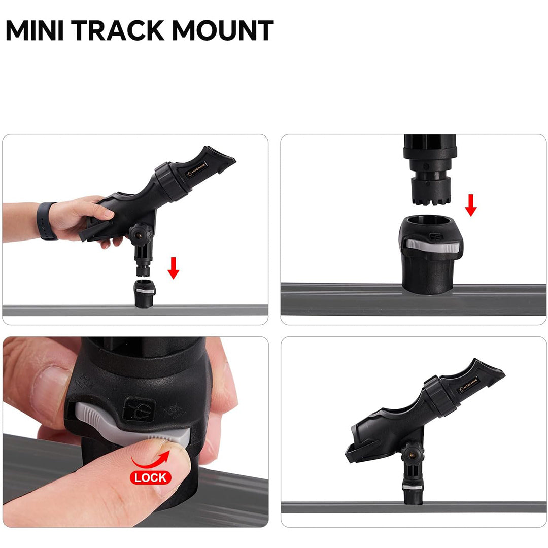 HITORHIKE 360° Mini Track Mount Fishing Rod Holder 1 PC