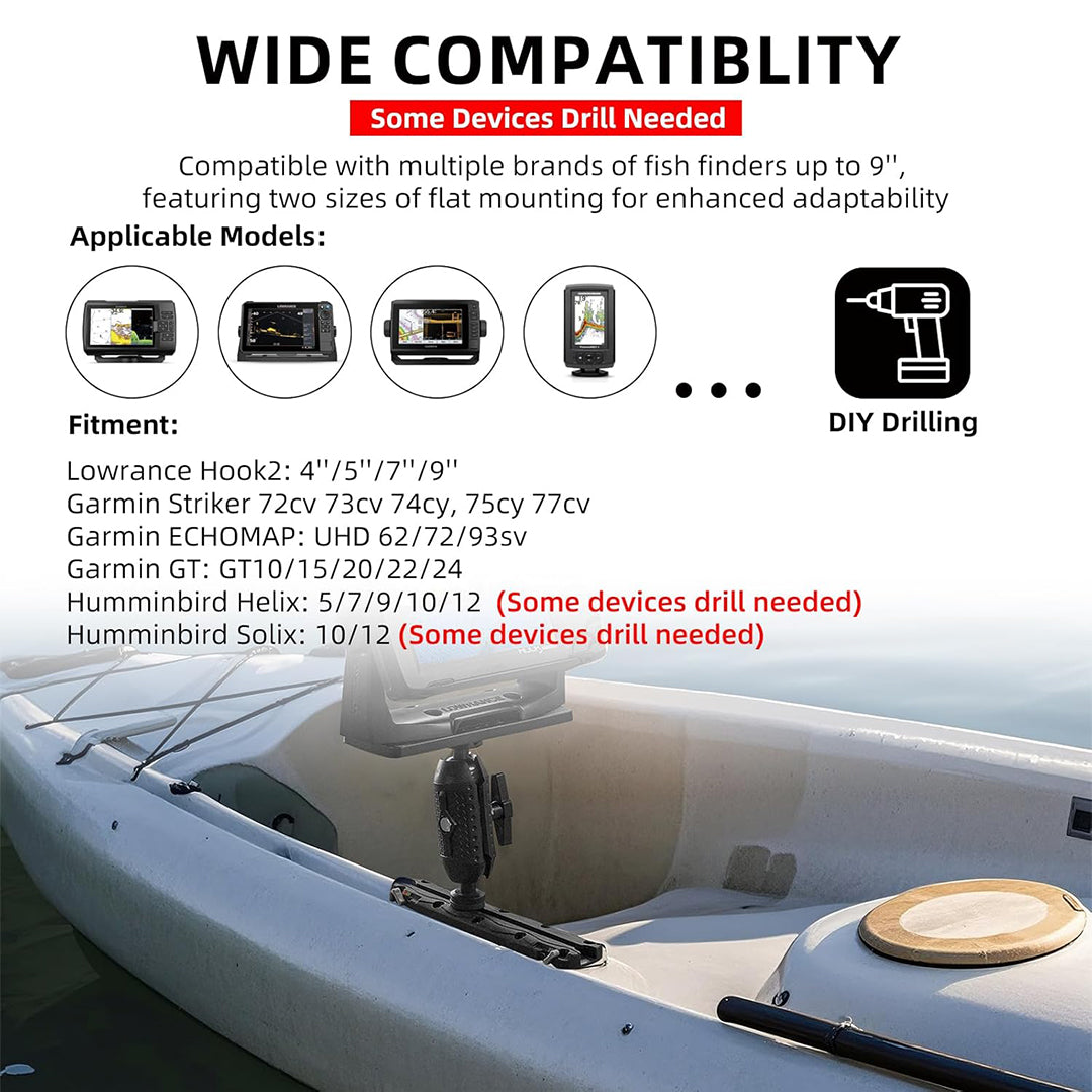 HITORHIKE Universal Fish Finder Track Mount Base Set for Kayak