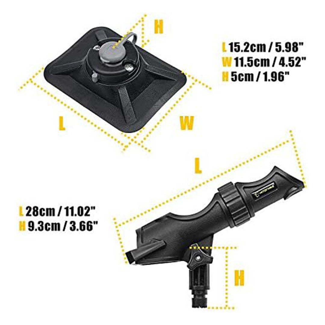 HITORHIKE Fishing Rod Holder Universal Fit Kit Allows for 360-degree Adjustment Kayak Fishing Boat Powerlock Rod Holder