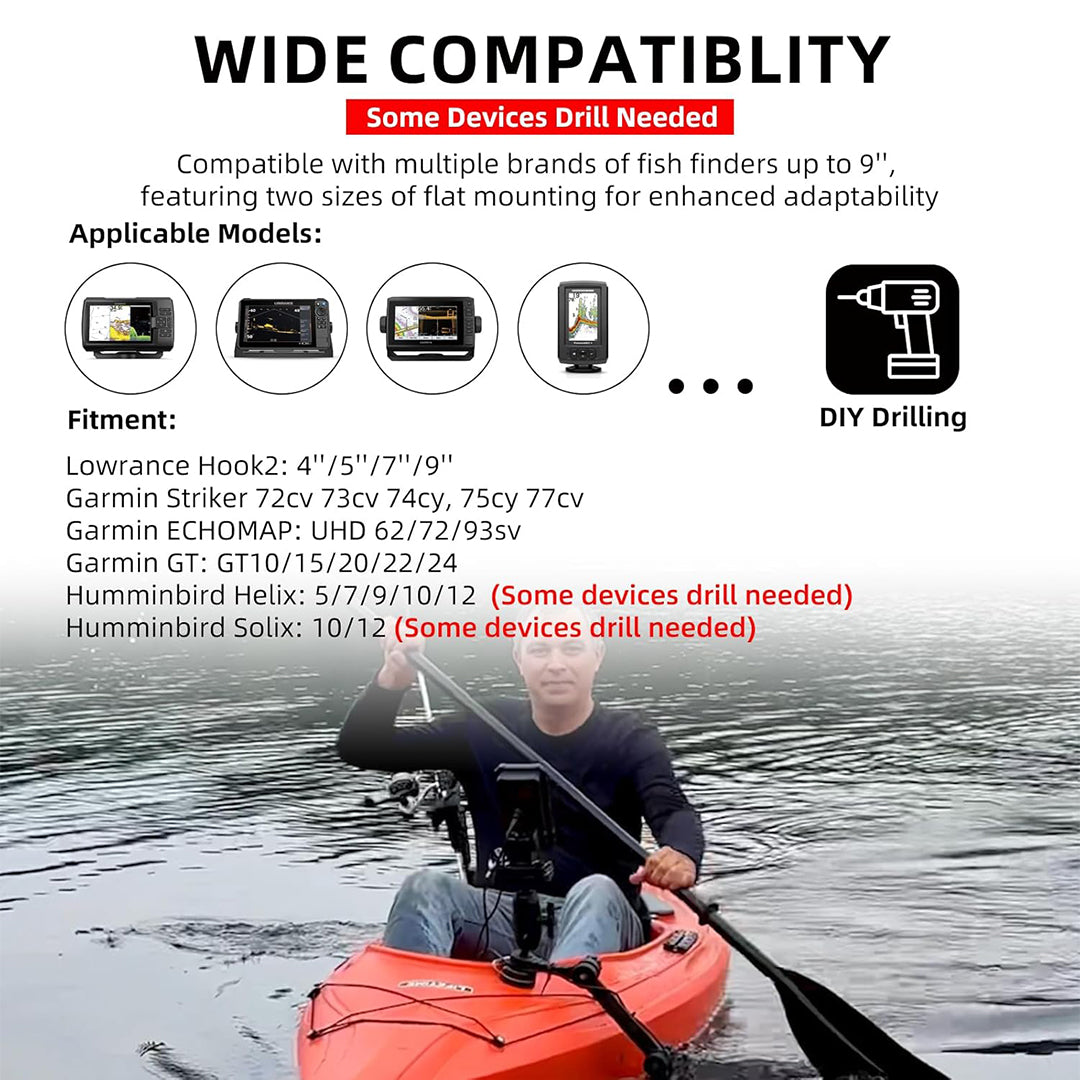 HITORHIKE Universal Fish Finder Basic Mount Pro Set for Kayak(with Arms)