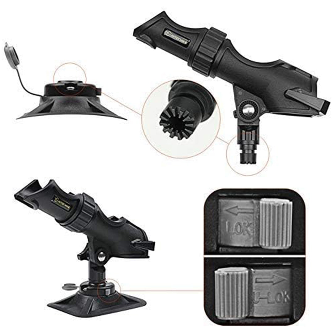 HITORHIKE Fishing Rod Holder Universal Fit Kit Allows for 360-degree Adjustment Kayak Fishing Boat Powerlock Rod Holder