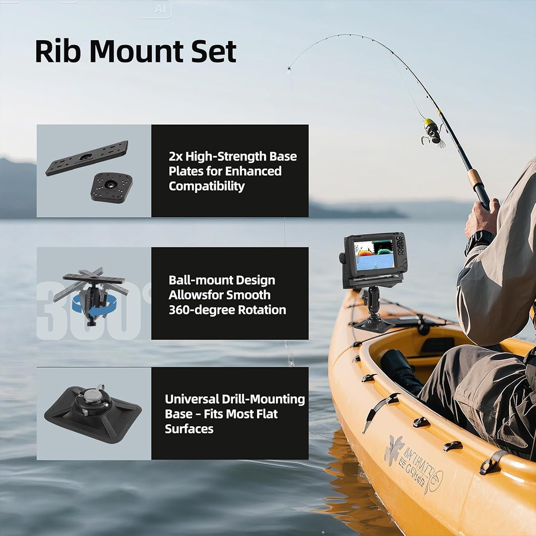 HITORHIKE Universal Fish Finder RIB Mount Set for Kayak
