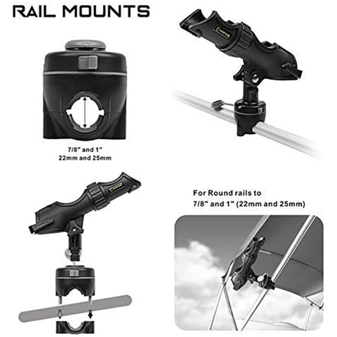 HITORHIKE 360° Fishing Rod Holder for Round Tube 2 PCS