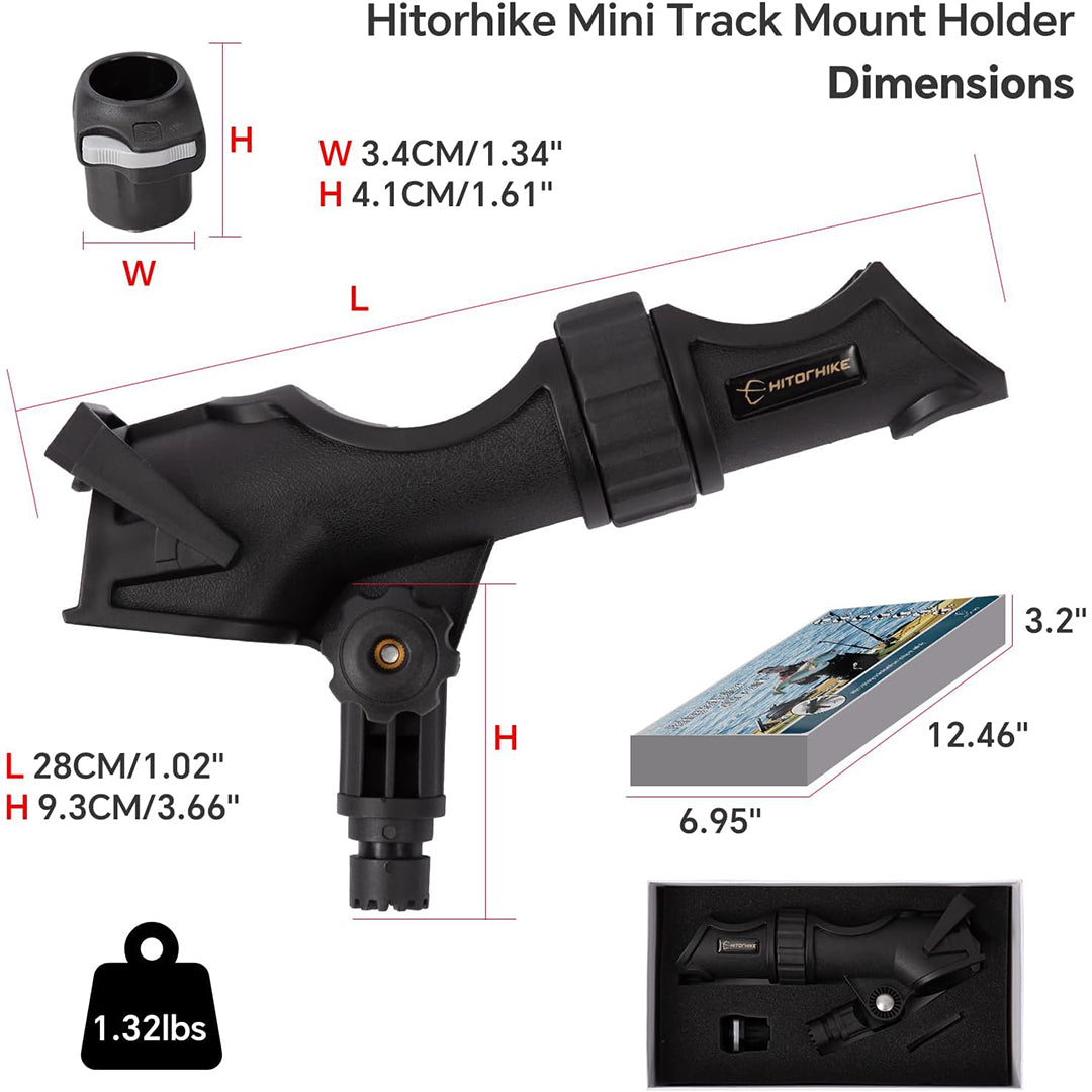 HITORHIKE 360° Mini Track Mount Fishing Rod Holder 1 PC