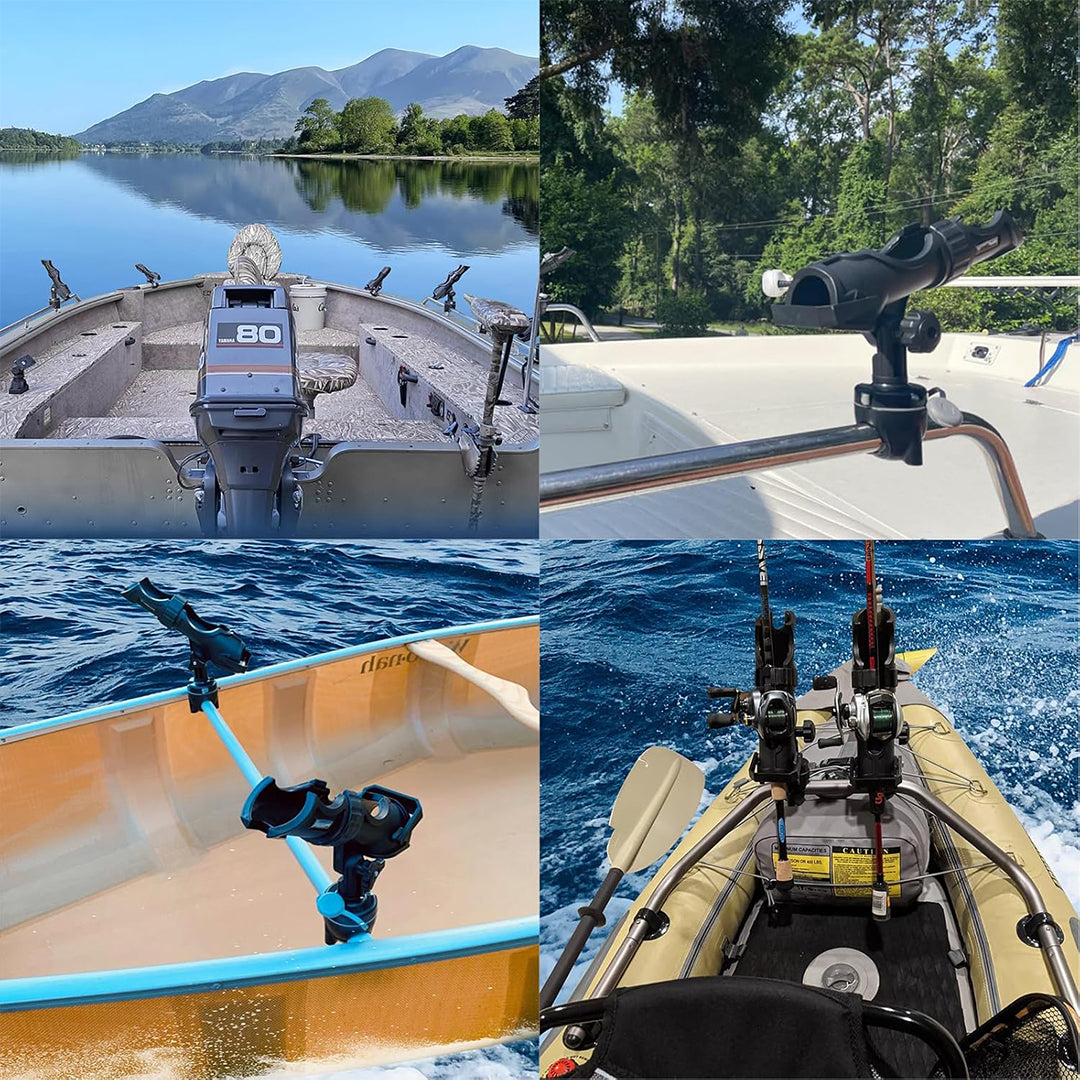 HITORHIKE Fishing Rod Holder Universal Fit Kit Allows for 360-degree Adjustment Kayak Fishing Boat Powerlock Rod Holder