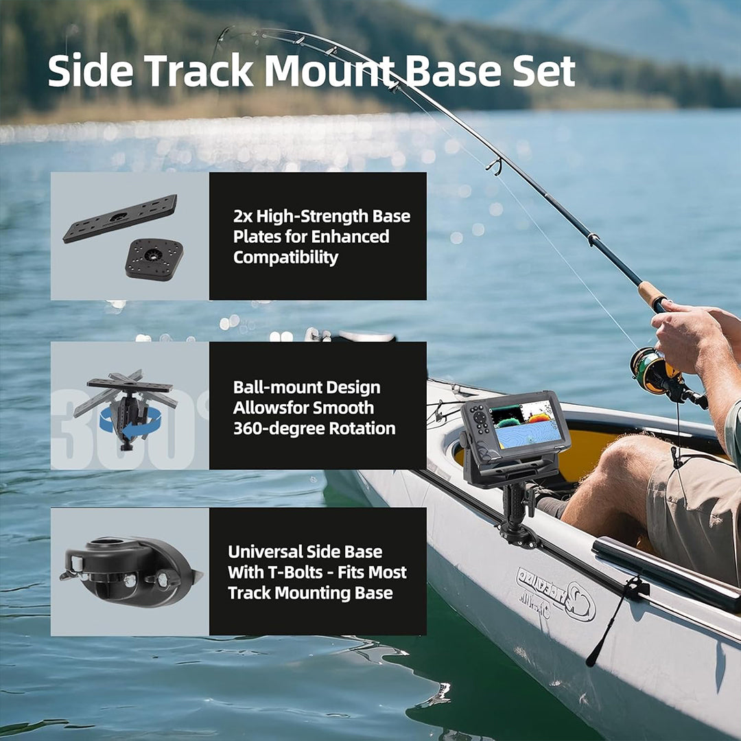 HITORHIKE Universal Fish Finder Side Track Mount Base Set for Kayak