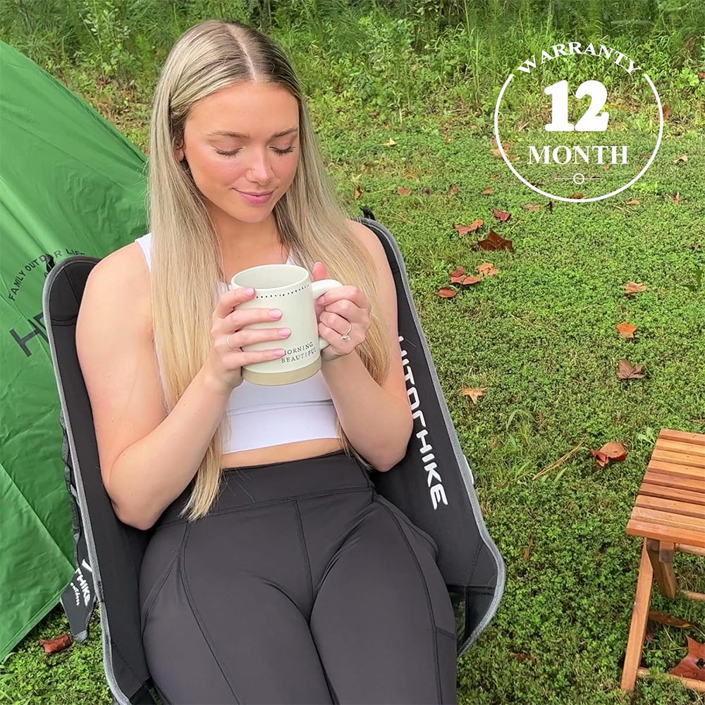 HITORHIKE Camping Chair Backpack Camping Folding Chair Breathable Mesh Structure Aluminum Frame with 2 Side Pockets Camping Chair Compact Ultralight Carrying Bag