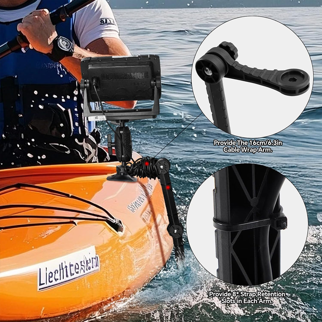 HITORHIKE Universal Fish Finder RIB Mount Pro Set for Kayak(with Arms)