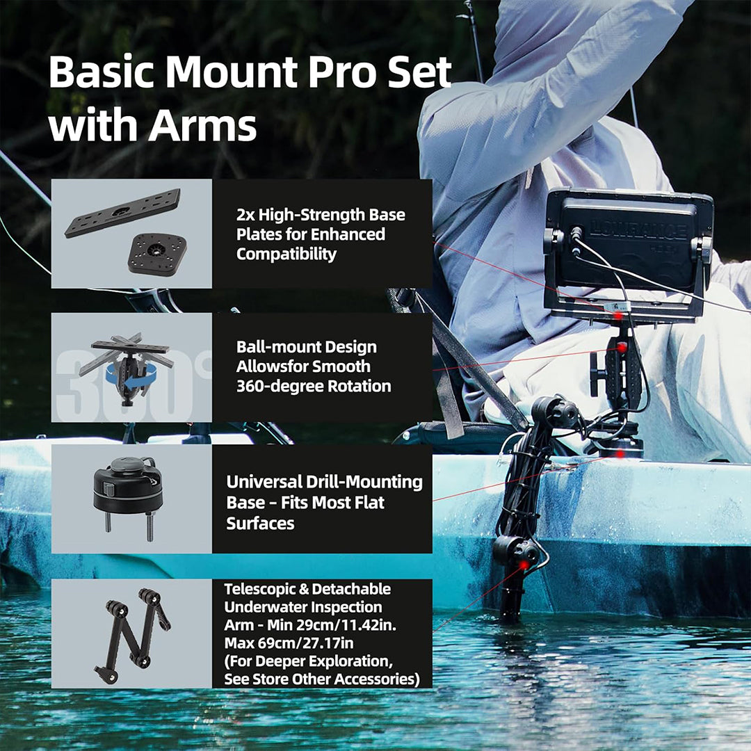 HITORHIKE Universal Fish Finder Basic Mount Pro Set for Kayak(with Arms)