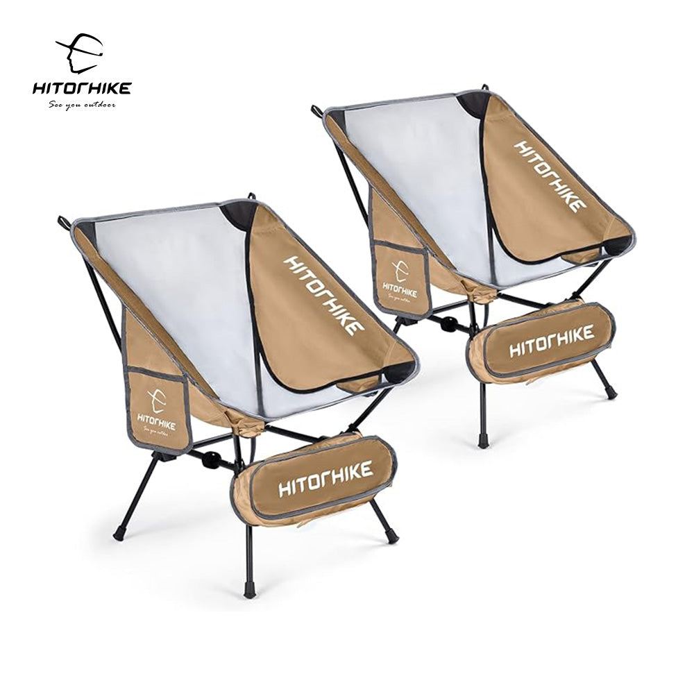 HITORHIKE Camping Chair Backpack Camping Folding Chair Breathable Mesh Structure Aluminum Frame with 2 Side Pockets Camping Chair Compact Ultralight Carrying Bag