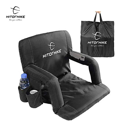 HITORHIKE Stadium Seat for Bleachers or Benches Portable Reclining Foldable Type Stadium Seat Chair with Padded Cushion Chair Back and Armrest Support