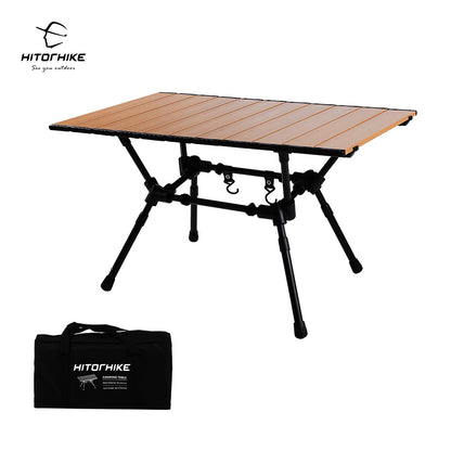 HITORHIKE Camping Tables with Aluminum Table Top Ultralight Camp Table with Carry Bag for Indoor, Outdoor, Backpacking, BBQ, Beach, Hiking, Travel, Fishing
