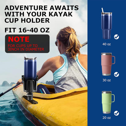 HITORHIKE Kayak Cup Holder with Track Mount 2 PCS