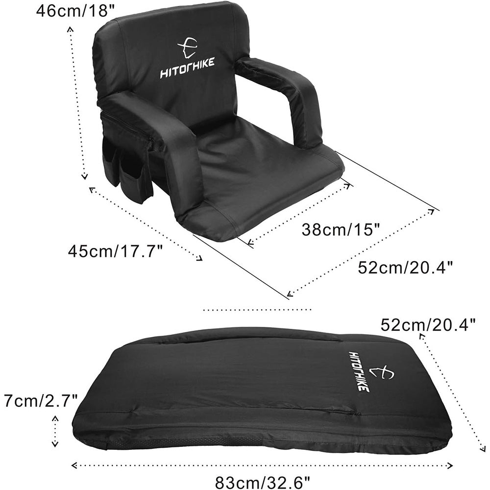 HITORHIKE Stadium Seat for Bleachers or Benches Portable Reclining Stadium Seat Chair with Padded Cushion Chair Back and Armrest Support