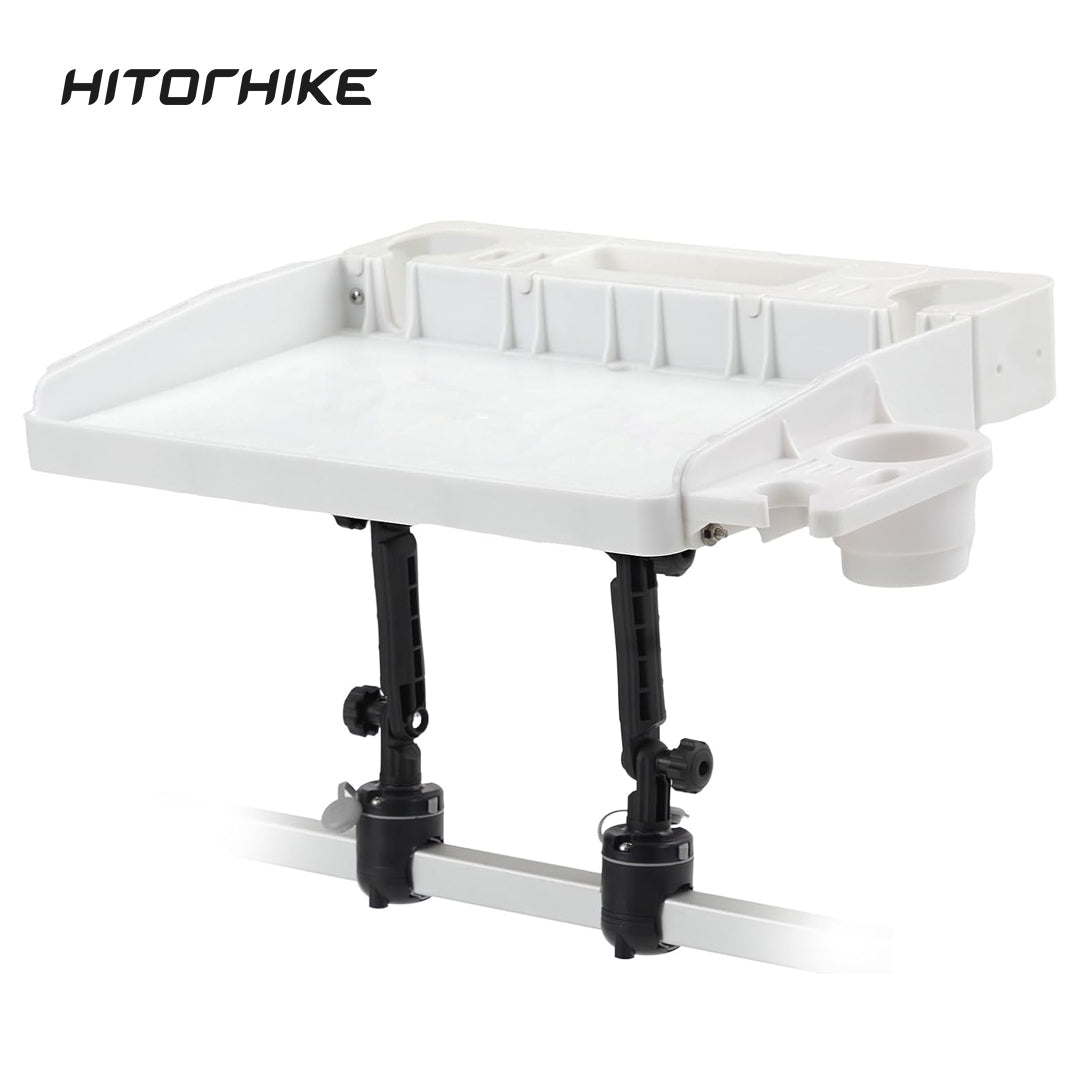 HITORHIKE Bait Board Set with Mounts & Extenders – White Cutting Board for Bass, Center Console, Pontoon Boats – Great for Fishing, Filleting, Outdoor Cooking