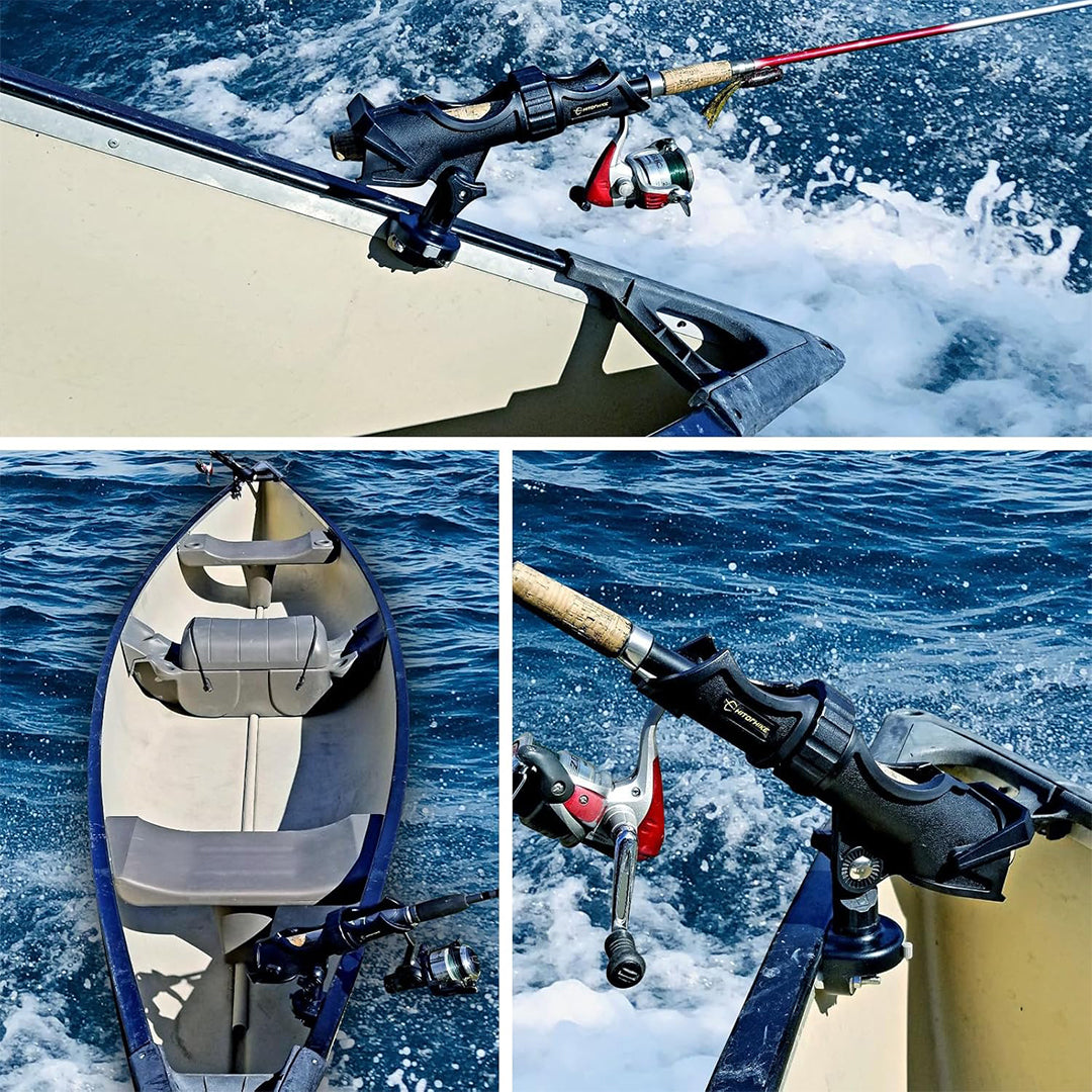 HITORHIKE Fishing Rod Holder Universal Fit Kit Allows for 360-degree Adjustment Kayak Fishing Boat Powerlock Rod Holder