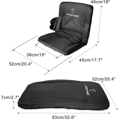 HITORHIKE Stadium Seat for Bleachers or Benches Portable Reclining Foldable Type Stadium Seat Chair with Padded Cushion Chair Back and Armrest Support