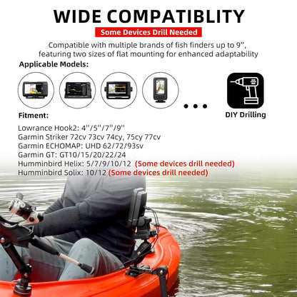 HITORHIKE Universal Fish Finder Track Mount Base Pro Max Set for Kayak(with Arms and Track)