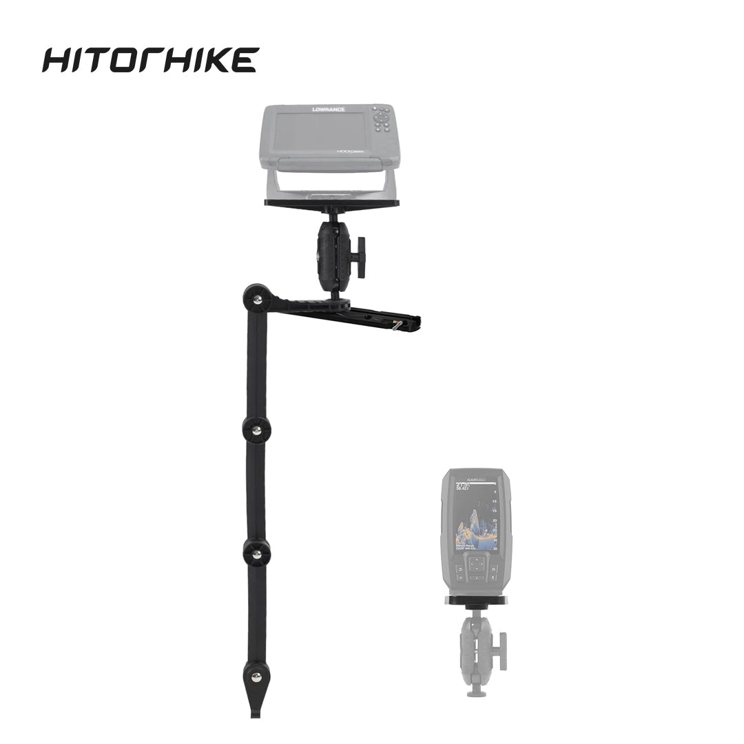 HITORHIKE Universal Fish Finder Track Mount Base Pro Max Set for Kayak(with Arms and Track)