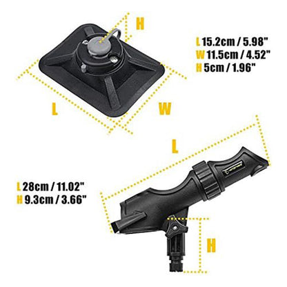 HITORHIKE Fishing Rod Holder Universal Fit Kit Allows for 360-degree Adjustment Kayak Fishing Boat Powerlock Rod Holder