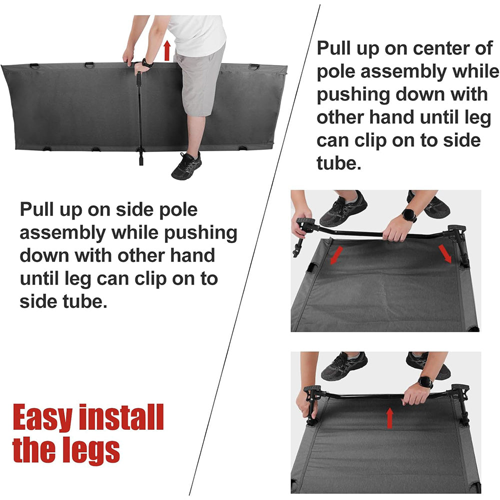 Hitorhike Camping Cot Compact Folding Cot Bed for Outdoor Backpacking Camping Cot Bed