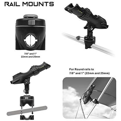 HITORHIKE Fishing Rod Holder Universal Fit Kit Allows for 360-degree Adjustment Kayak Fishing Boat Powerlock Rod Holder
