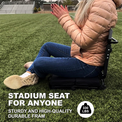 HITORHIKE Stadium Seat for Bleachers with Back Support and Cushion Includes Shoulder Strap Foldable Stadium Seat Chairs for Sports Games Outdoor Concerts and Camping Activities
