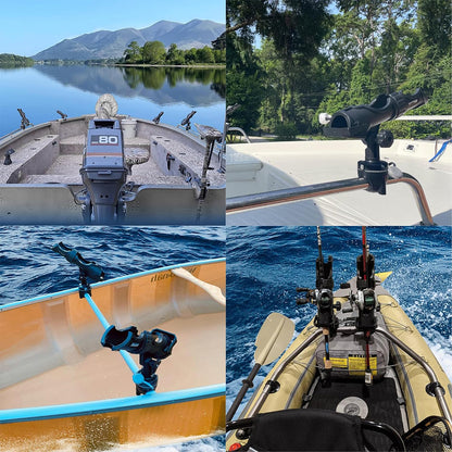 HITORHIKE Fishing Rod Holder Universal Fit Kit Allows for 360-degree Adjustment Kayak Fishing Boat Powerlock Rod Holder