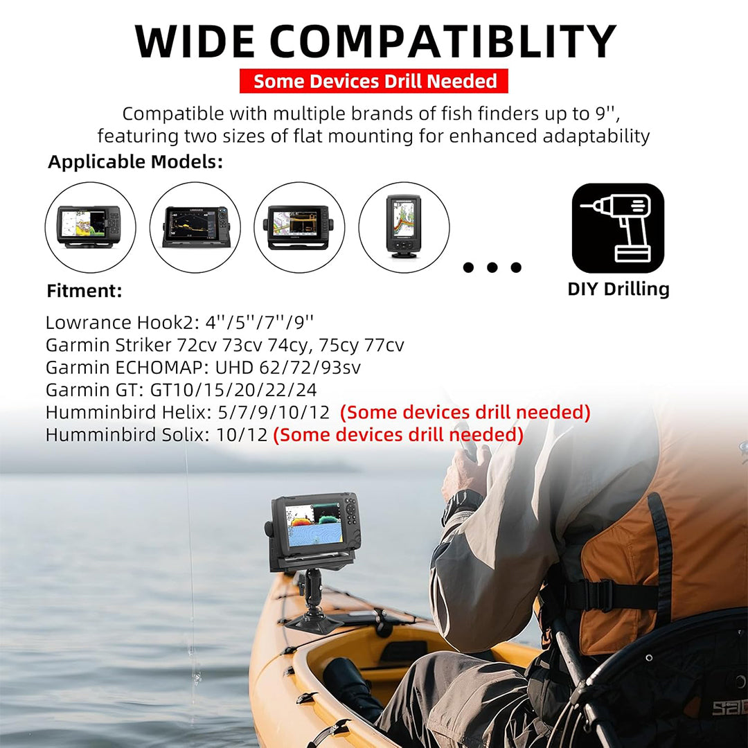 HITORHIKE Universal Fish Finder RIB Mount Set for Kayak