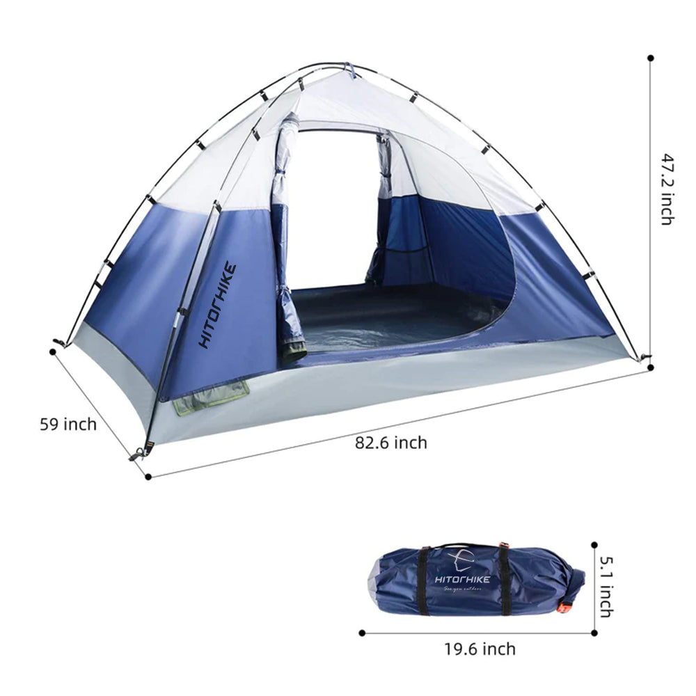 Hitorhike Camping Tent 2-3 Person Tent Ultralight Easy Set Up and Carry Family Tent Backpacking Tent for Camping, Hiking, Outdoor Festivals, Car Trip
