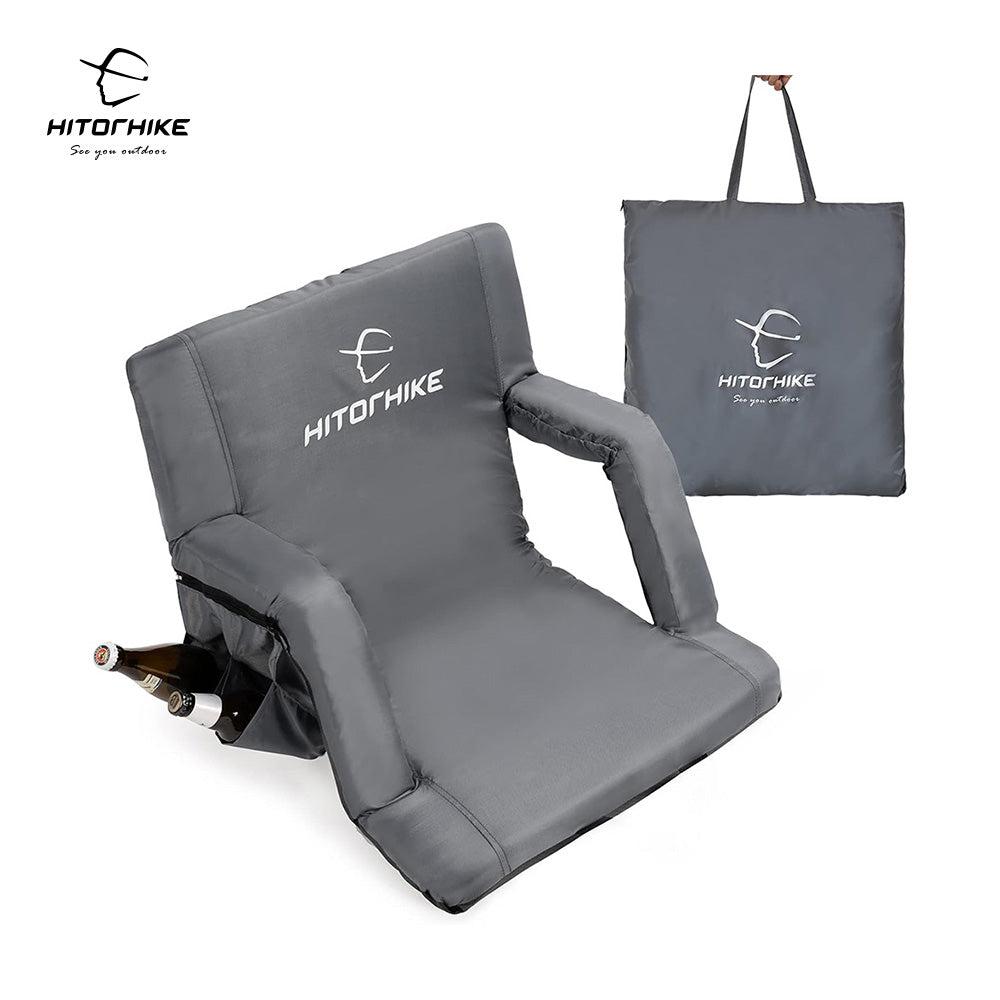 HITORHIKE Stadium Seat for Bleachers or Benches Portable Reclining Foldable Type Stadium Seat Chair with Padded Cushion Chair Back and Armrest Support