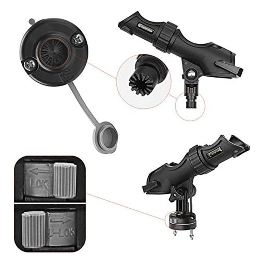 HITORHIKE Fishing Rod Holder Universal Fit Kit Allows for 360-degree Adjustment Kayak Fishing Boat Powerlock Rod Holder
