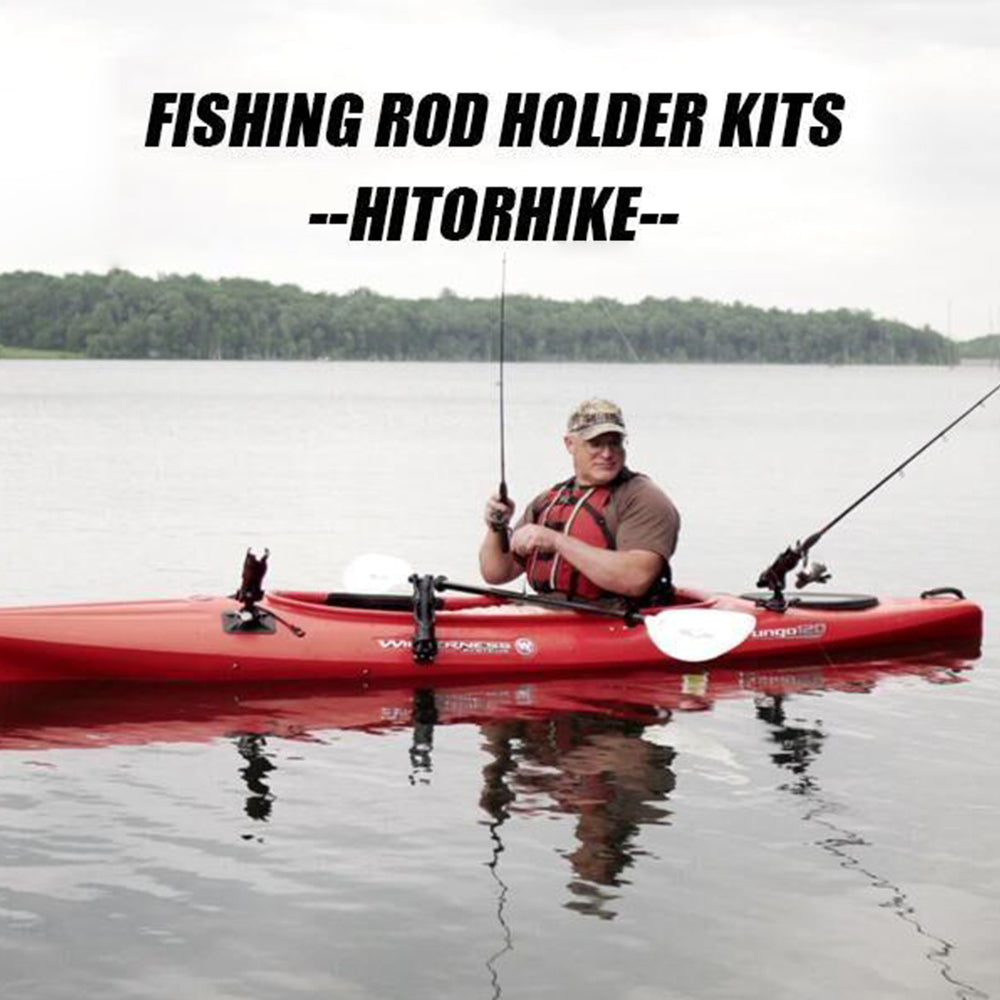 Hiumi Adjustable Black Fishing Rod Holder for Boat Kayak Swivel Side Mount  Kits Tackle