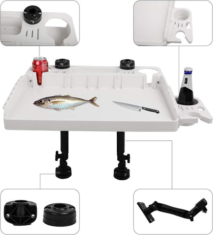 HITORHIKE Bait Board Set with Mounts and Extenders White Cutting Board 26.8"(L) X 18.5"(W) Filet Table