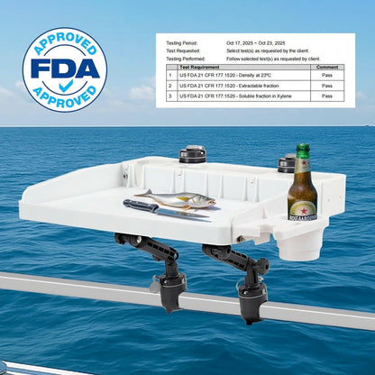 HITORHIKE Bait Board Set with Mounts & Extenders – White Cutting Board for Bass, Center Console, Pontoon Boats – Great for Fishing, Filleting, Outdoor Cooking