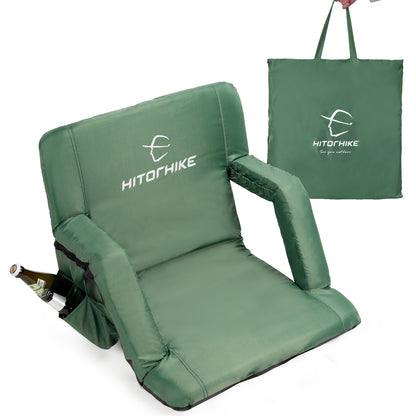 HITORHIKE Stadium Seat for Bleachers or Benches Portable Reclining Foldable Type Stadium Seat Chair with Padded Cushion Chair Back and Armrest Support
