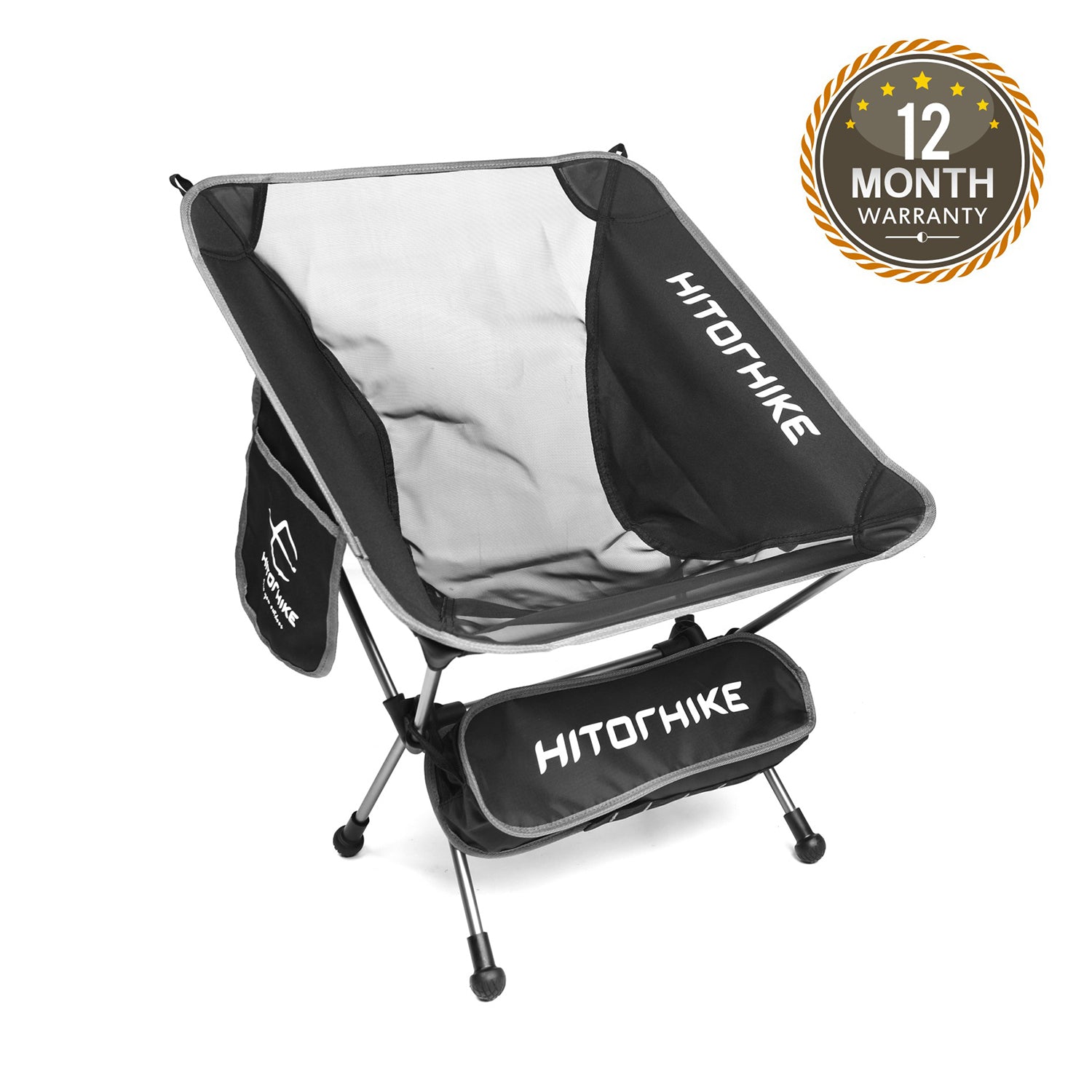 Hitorhike Camping Chair Breathable Mesh Construction 2 Side Pockets Aluminum Frame Camp Chair with Carry Bag 1PCS