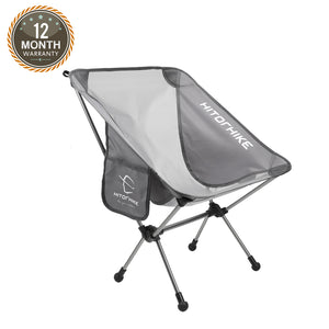 Hitorhike Camping Chair Breathable Mesh Construction 2 Side Pockets Aluminum Frame Camp Chair with Carry Bag 1PCS