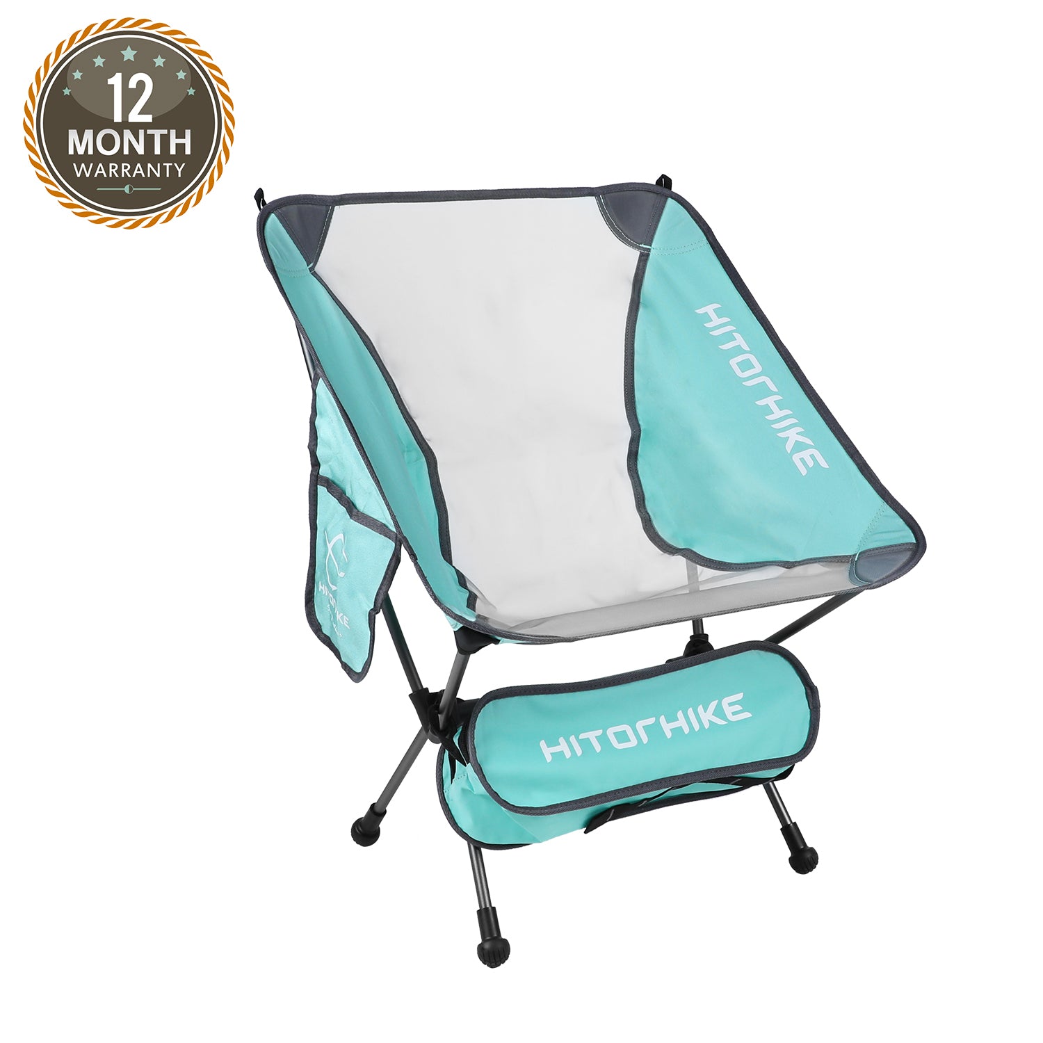 Hitorhike Camping Chair Breathable Mesh Construction 2 Side Pockets Aluminum Frame Camp Chair with Carry Bag 1PCS