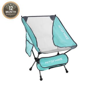Hitorhike Camping Chair Breathable Mesh Construction 2 Side Pockets Aluminum Frame Camp Chair with Carry Bag 1PCS