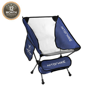 Hitorhike Camping Chair Breathable Mesh Construction 2 Side Pockets Aluminum Frame Camp Chair with Carry Bag 1PCS
