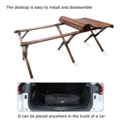 Hitorhike Folding Wood Table Portable Camping Table for Outdoor/Indoor Picnic,Travel,Beach,Camp,BBQ,Backyard