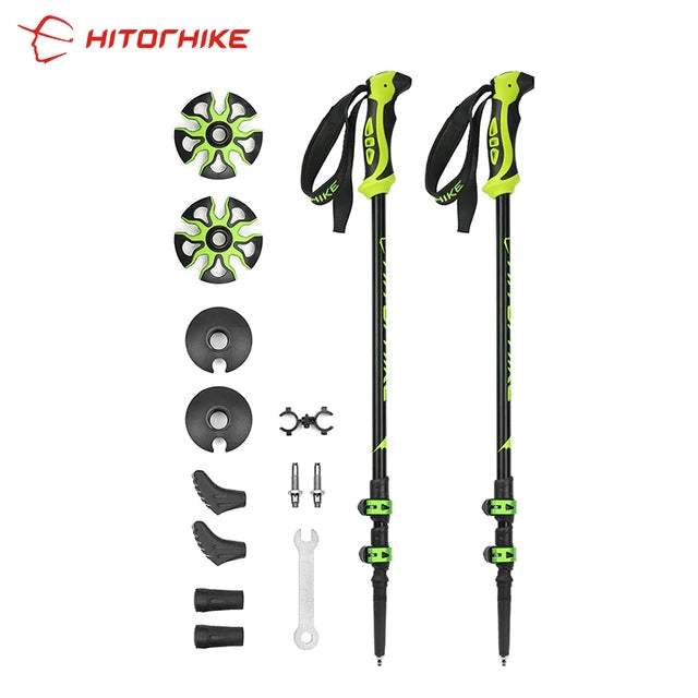Hitorhike Pair/2pcs 7075 Trekking Poles Nordic Walking Poles 7075 Trekking Stick Alpenstock Walking Stick For Tourism